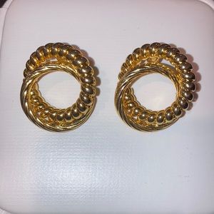 Classic Gold Circle Earrings Like New